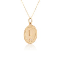Love Hearts Initial K Necklace in 18 Carat Gold and Diamond On 16 Inch Chain