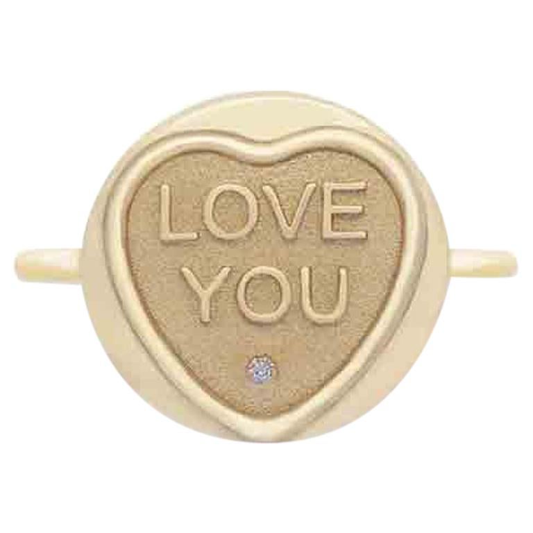 Love Hearts Love You 9 Karat Yellow Gold and Diamond Commitment Ring