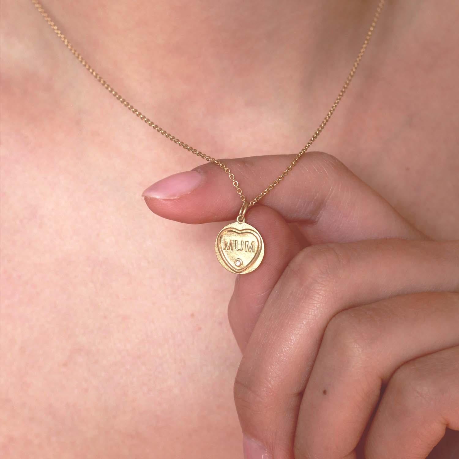 gold mum necklace