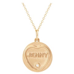 Love Hearts Name Charm en or 18 carats et diamant