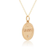 Love Hearts Name Necklace in 18 Carat Gold and Diamond On 18 Inch Chain