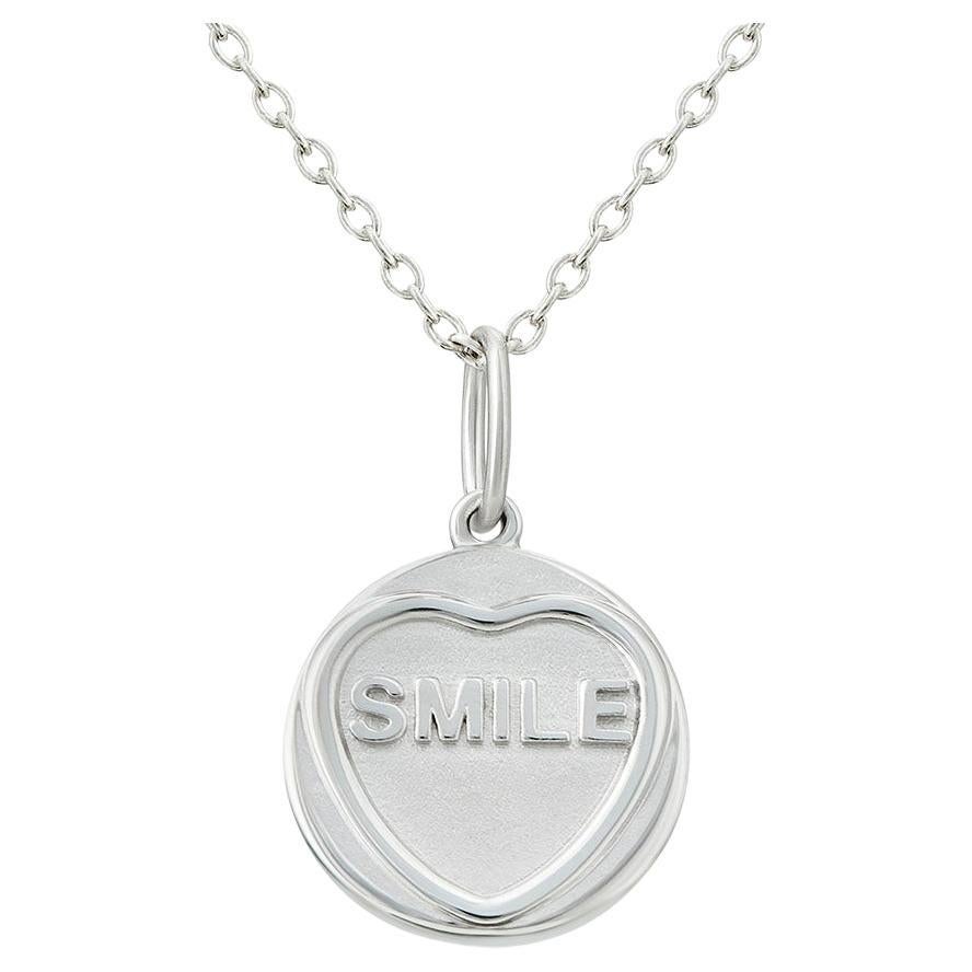Love Hearts Smile Small Silver Necklace For Sale