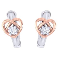 Love Hoop Kids Earrings, 18k Rose Gold, White Gold, 0.02ct