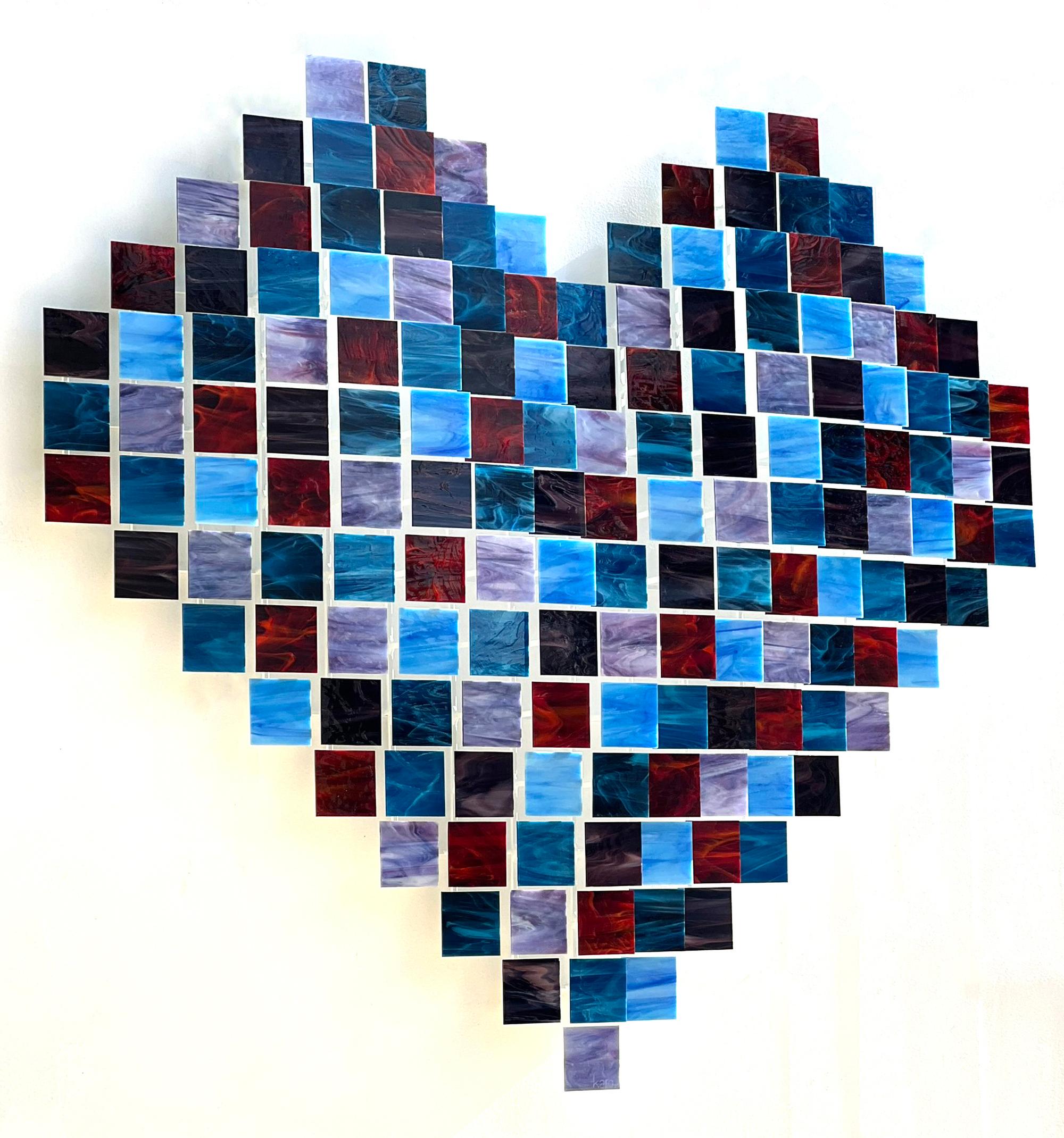 Original-Wandskulptur „Love III“ aus Glas und Metall (amerikanisch) im Angebot