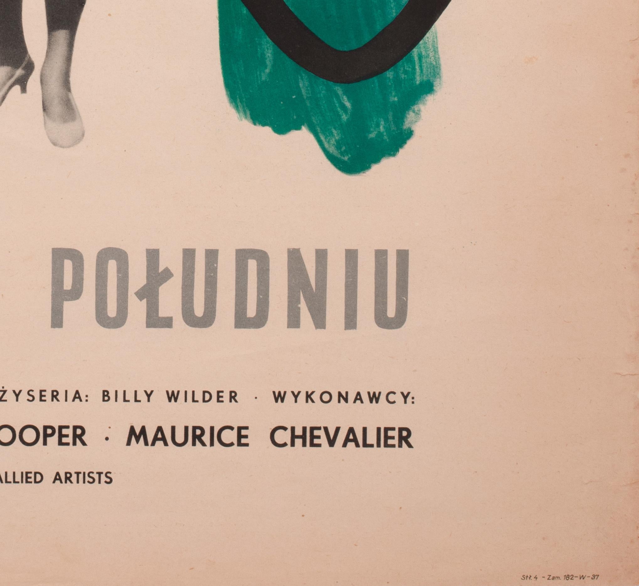 „Love in the Afternoon“, polnisches Filmplakat von Wojciech Fangor, 1957 im Angebot 2