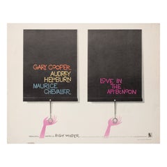 Love in the Afternoon 1957 US 1/2 Sheet Film Poster, Saul Bass