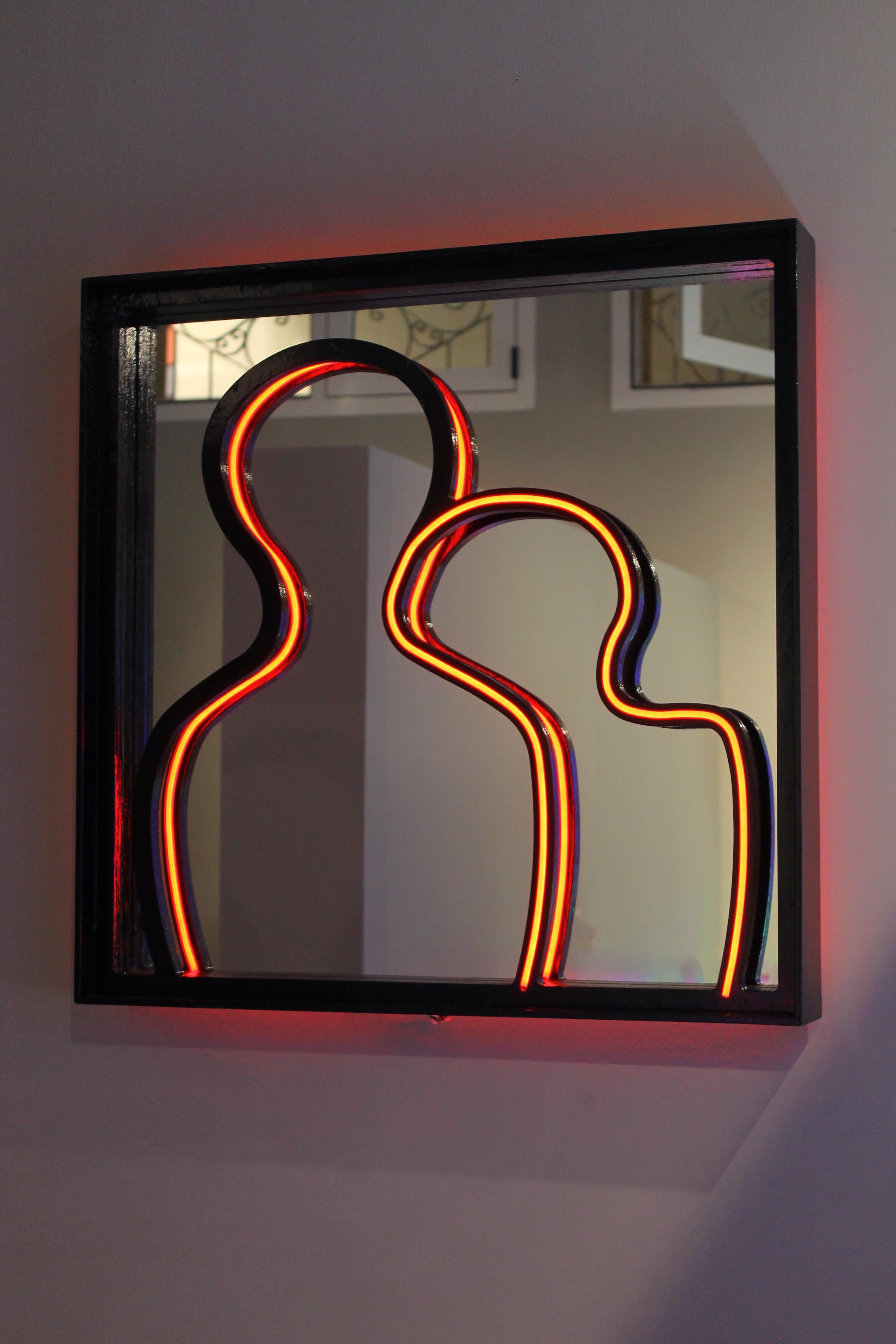 Glass Love in the mirror For Sale