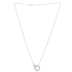 Love Interlocking Pave Necklace 18K White Gold and Diamonds