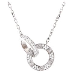 Love Interlocking Pave Necklace 18K White Gold and Diamonds