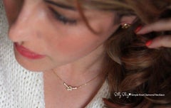 Love Knot Diamond Necklace, 14k Yellow Gold