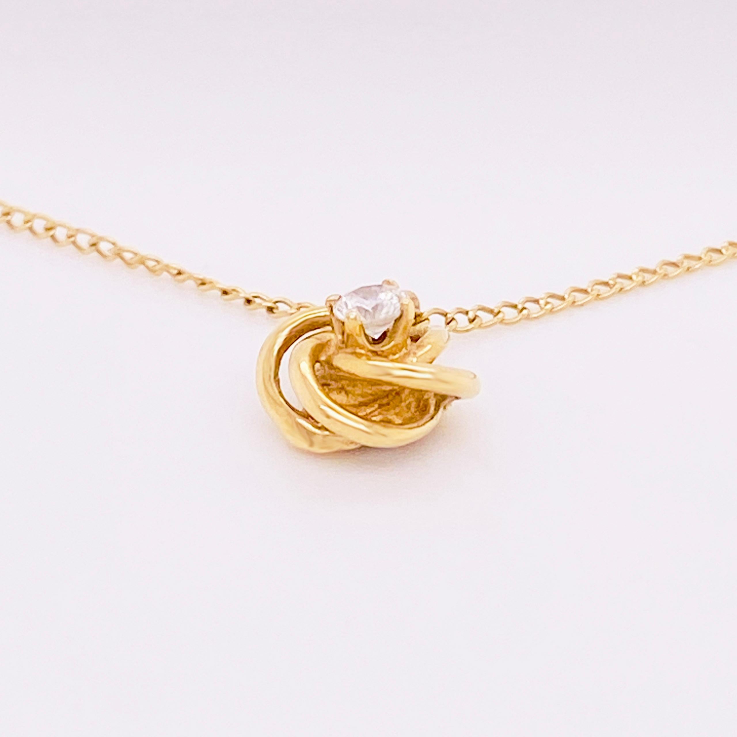 14k gold love knot necklace