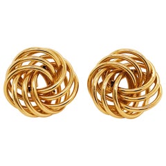 Love Knot Earring Studs in 14 Karat Gold, 14 Karat Gold Earrings Stud Love Knot