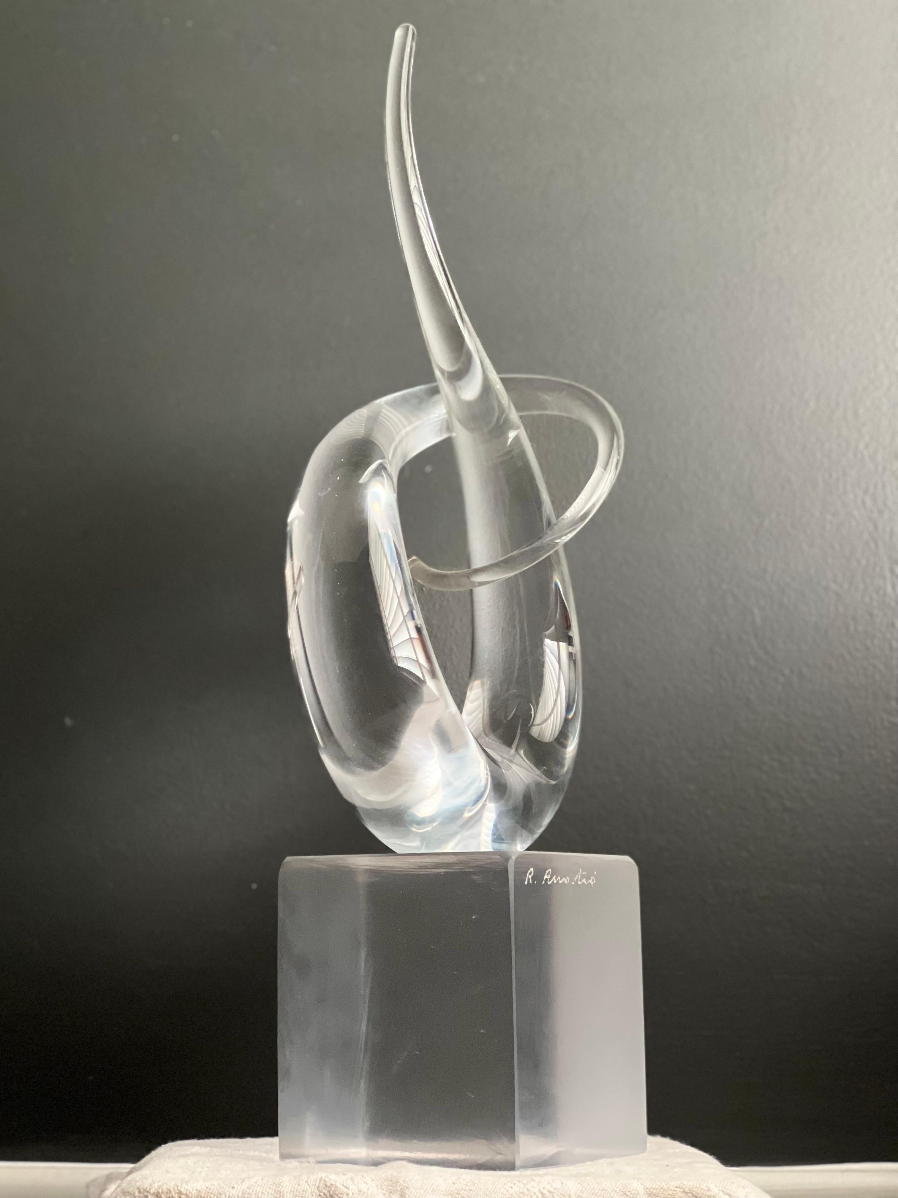 Post-Modern 'Love Knot' Murano Sculpture by Renato Anatrà, Signed, Italy, 1980's For Sale