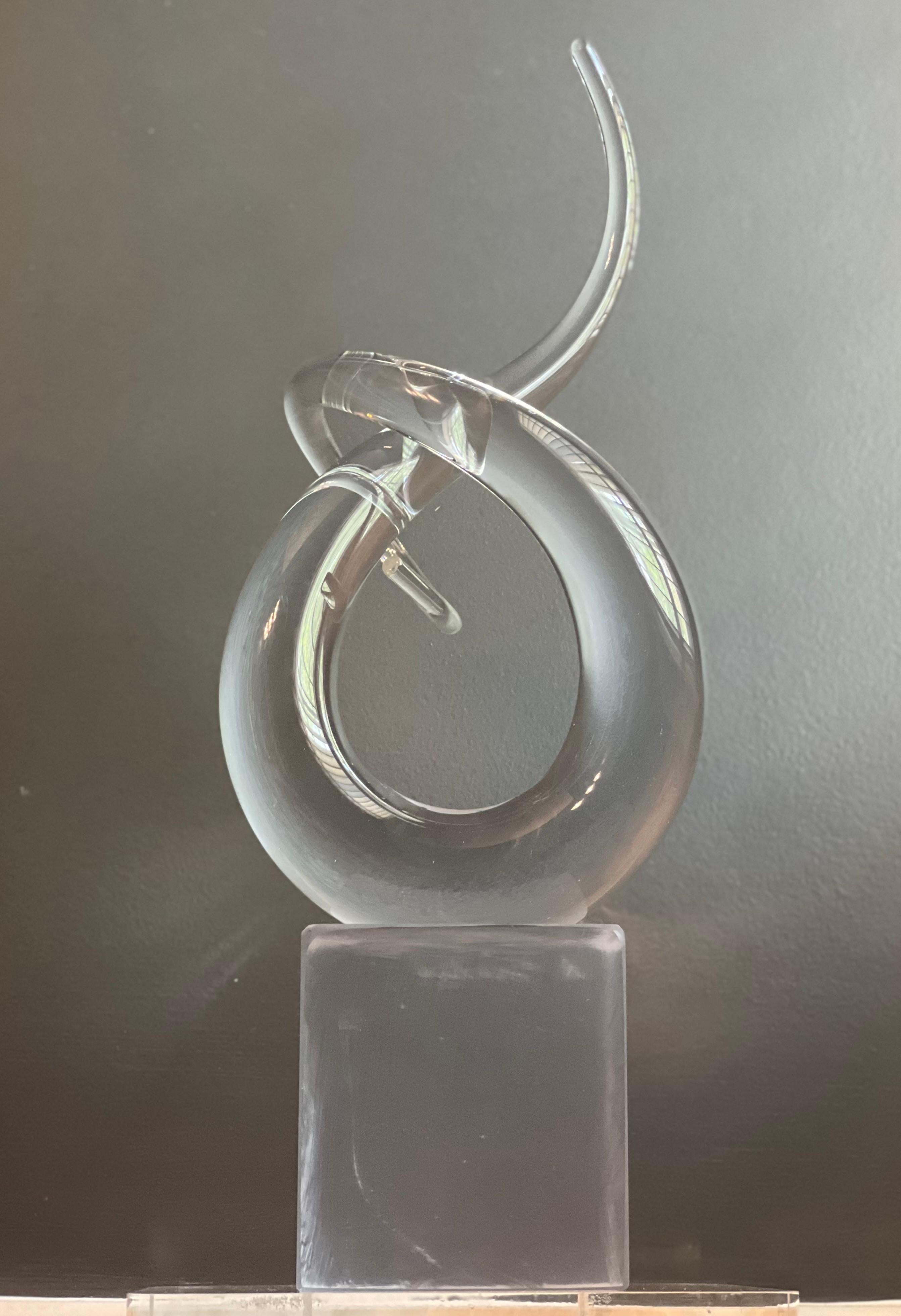 Late 20th Century 'Love Knot' Murano Sculpture by Renato Anatrà, Signed, Italy, 1980's For Sale