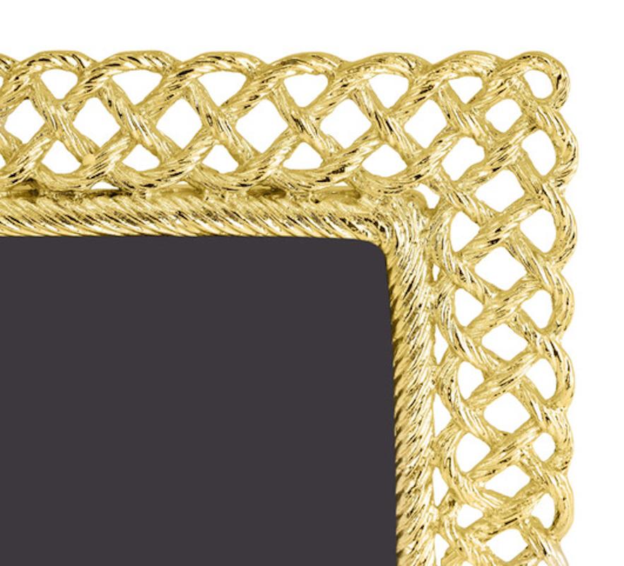 Marco de fotos Nudo de amor en metal dorado, tamaño mediano Model. Moderno en venta