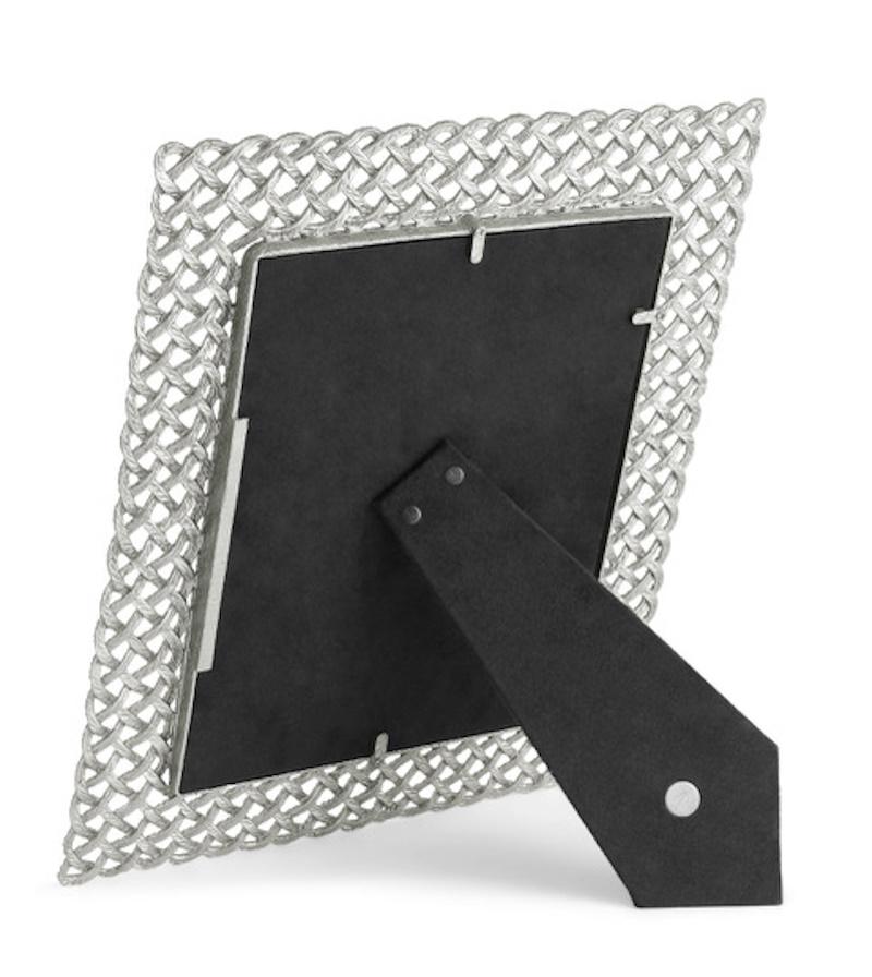 Silvered Love Knot Photo Frame in Silver Metal, Large Size Model. For Sale