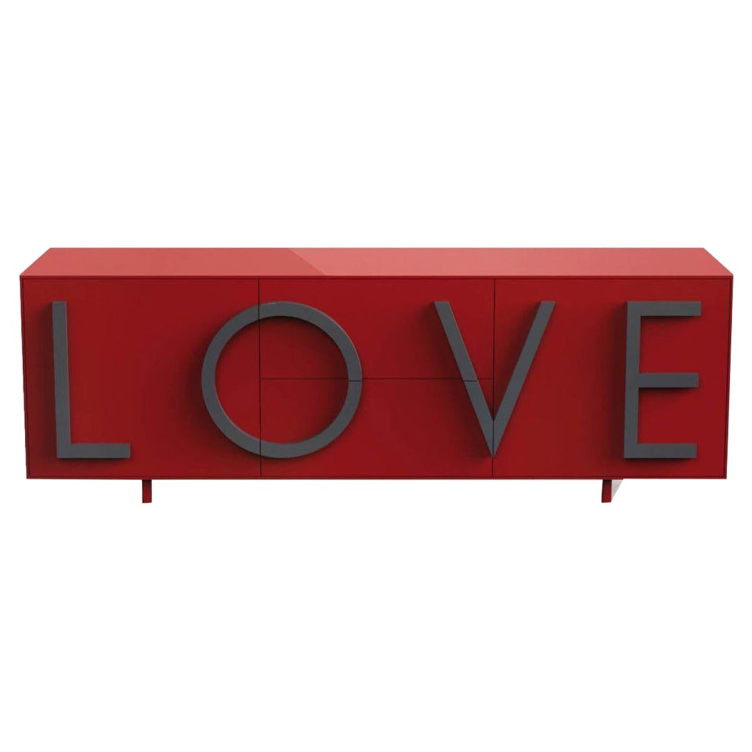 Love L243 Ruby Red & Graphite Grey by Driade For Sale