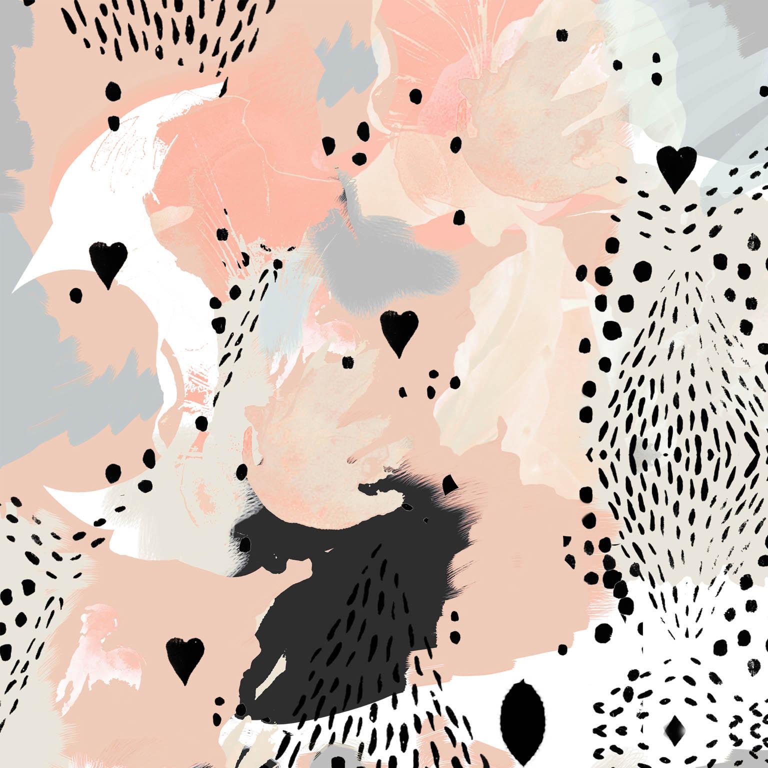 Modern Love Leopard Wallpaper in Peach by 17 Patterns For Sale