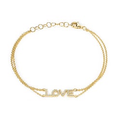 Lettera d'amore - Bracciale in oro giallo 14K con diamanti