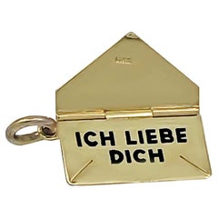 Love Letter Gold & Enamel Ich Liebe Dich