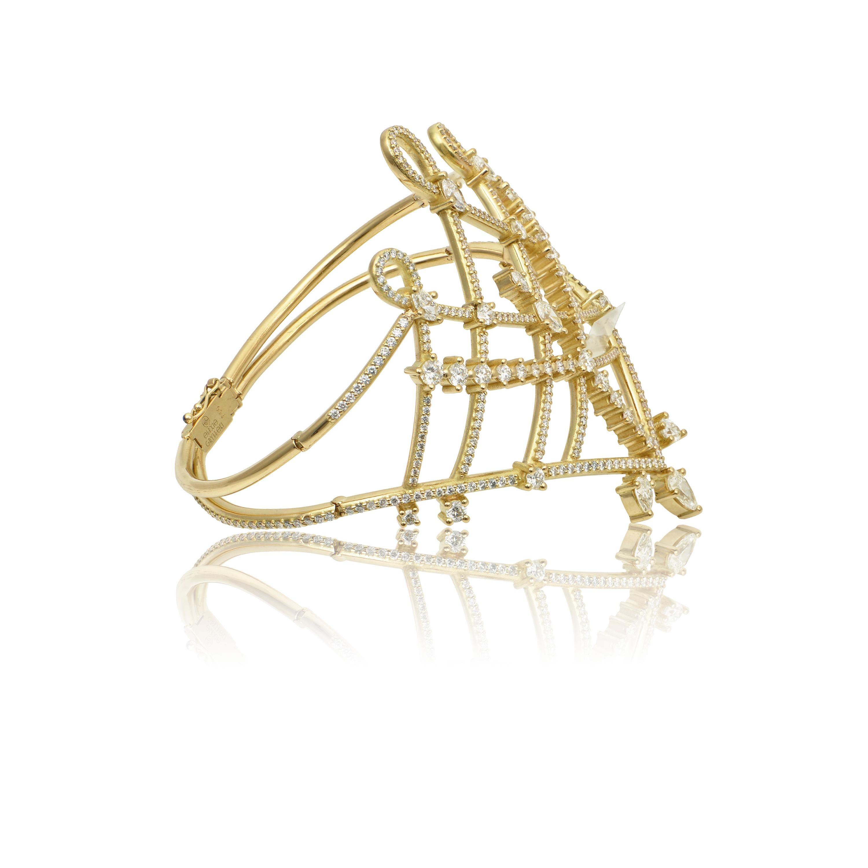 Bracelet Love & Light en or jaune 18 carats avec diamants Neuf - En vente à Athens, Ekali
