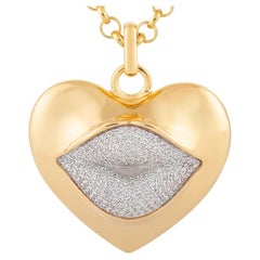 Love Lips Statement Necklace Crystal