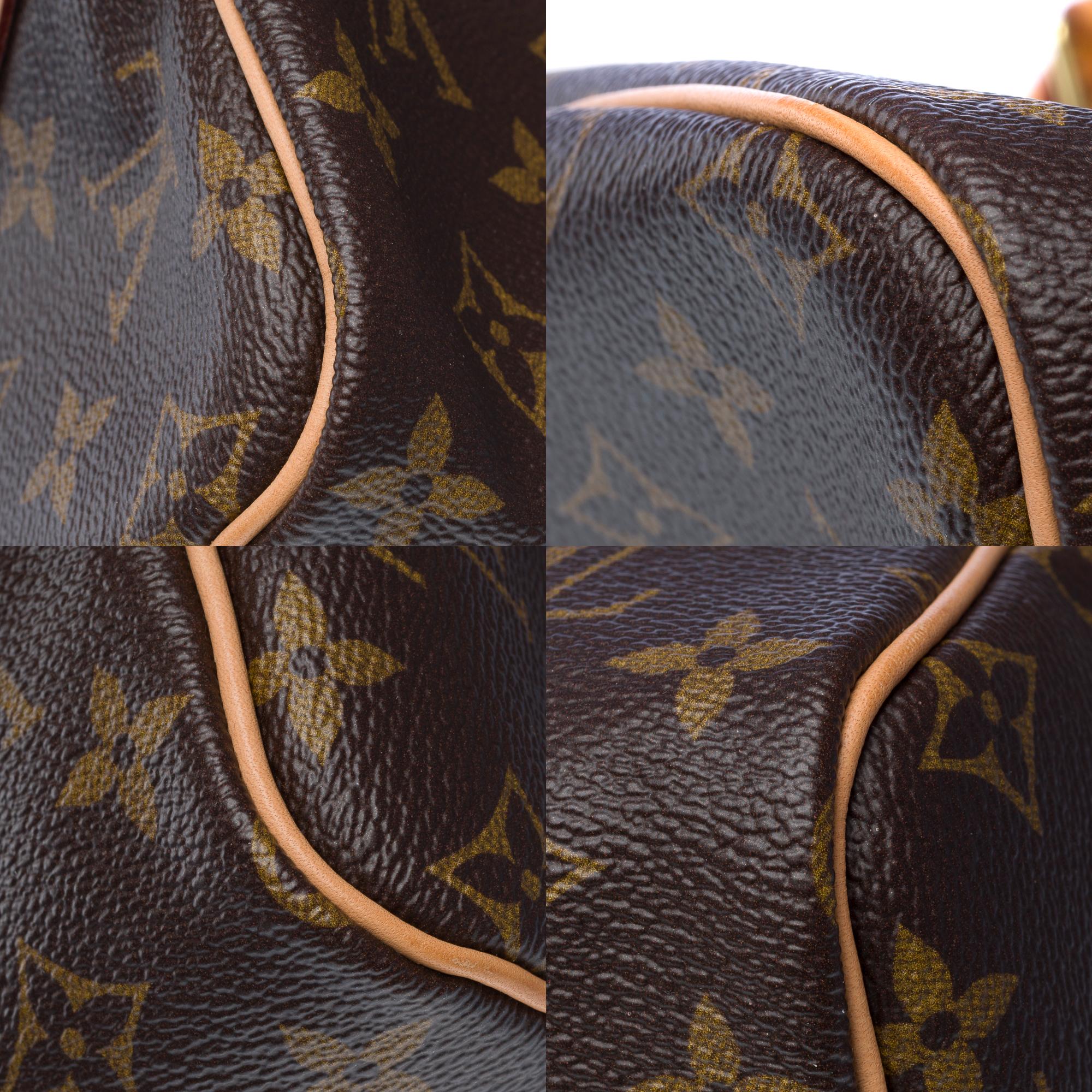 Love Lock Limited Edition Speedy 30 handbag strap in Brown Monogram Canvas, GHW For Sale 7