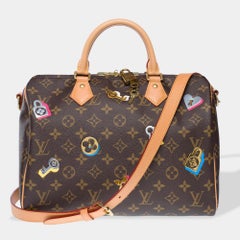 Love Lock Limited Edition Speedy 30 handbag strap in Brown Monogram Canvas, GHW