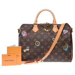 Love Lock Limited Edition Speedy 30 bandoulière de sac à main en toile monogramme Brown, GHW