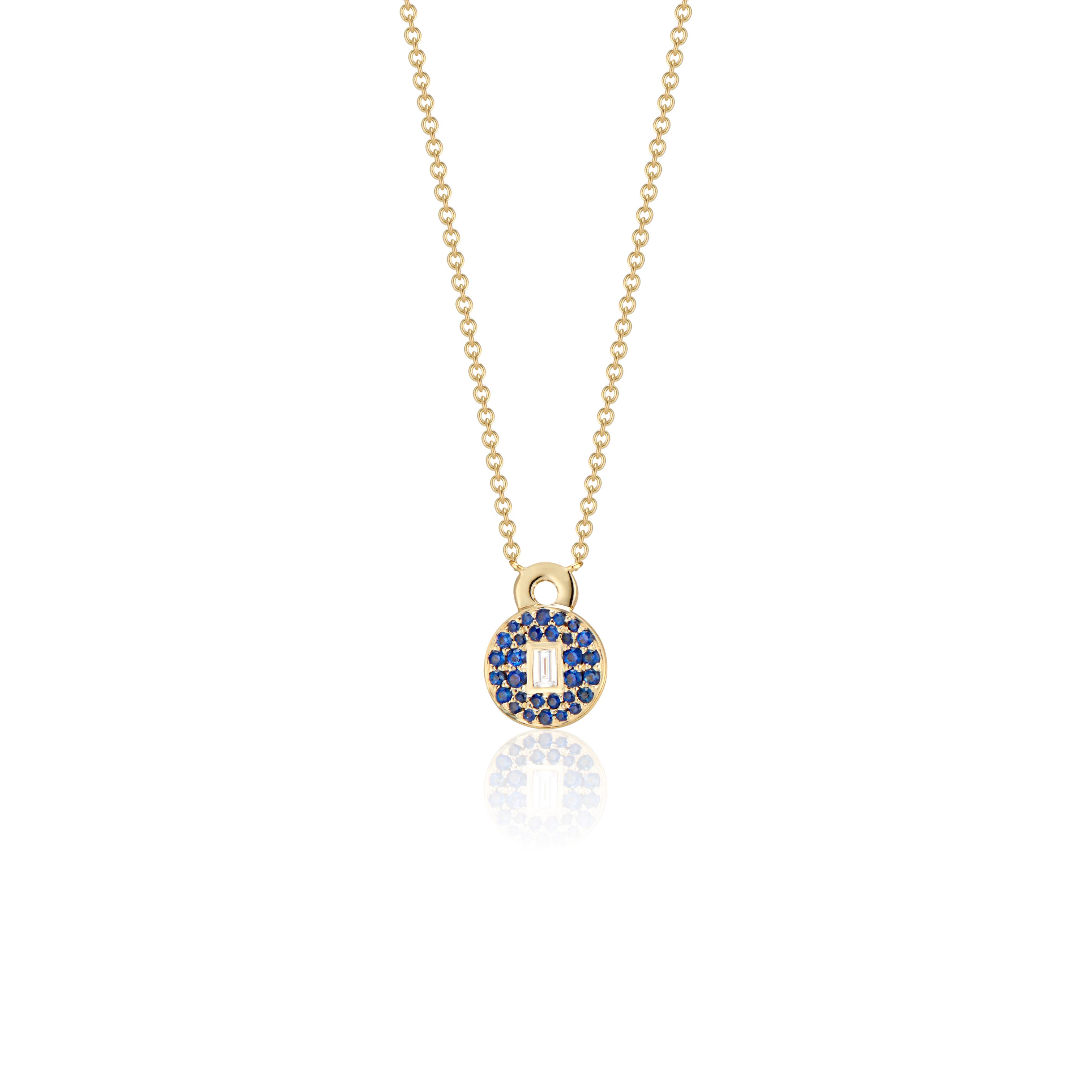 Love Lock Necklace with Pave Brilliant Cut Diamonds and Baguette Diamond Solitai For Sale 1