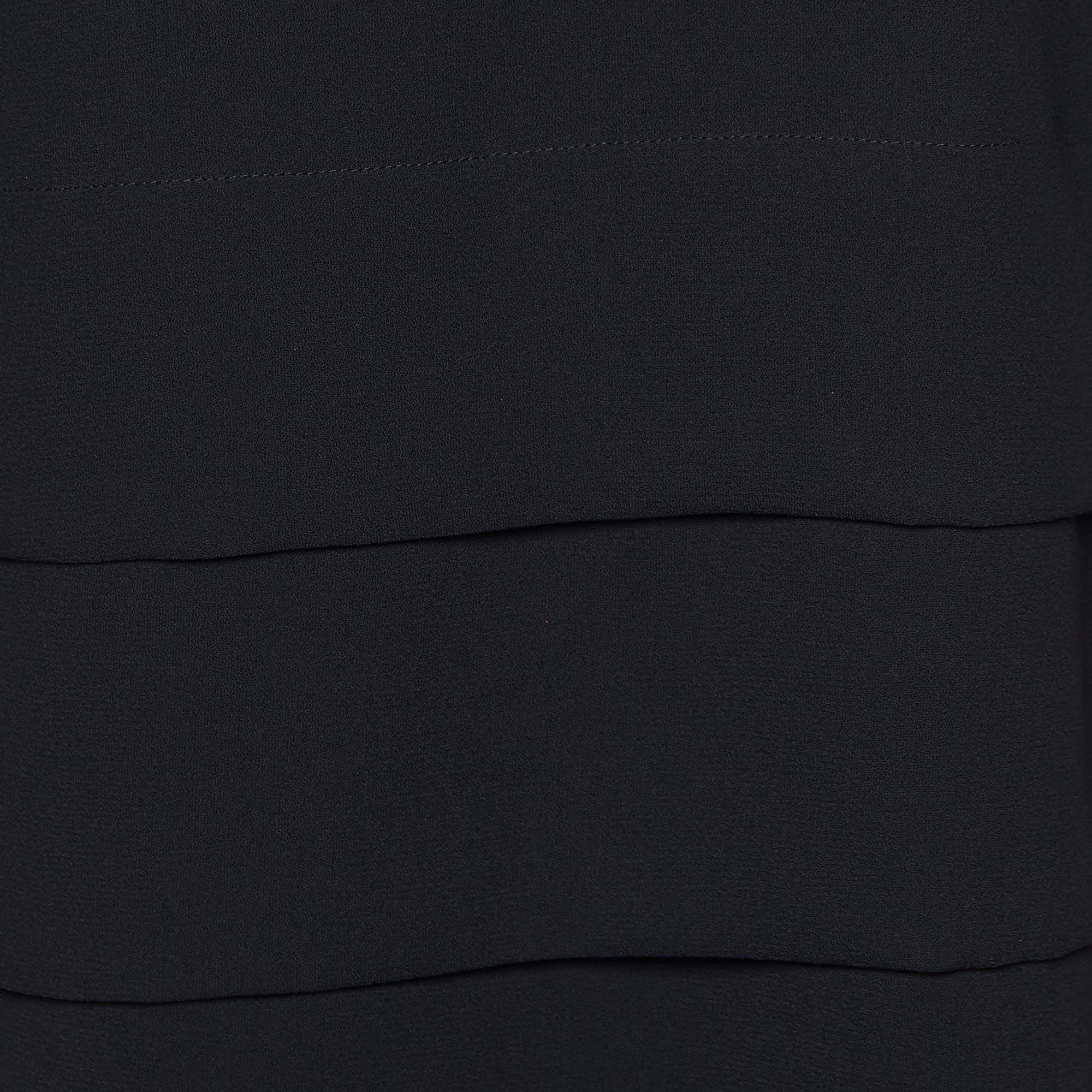 Nero Love Moschino Vestito senza maniche a pieghe in crepe nero M. in vendita