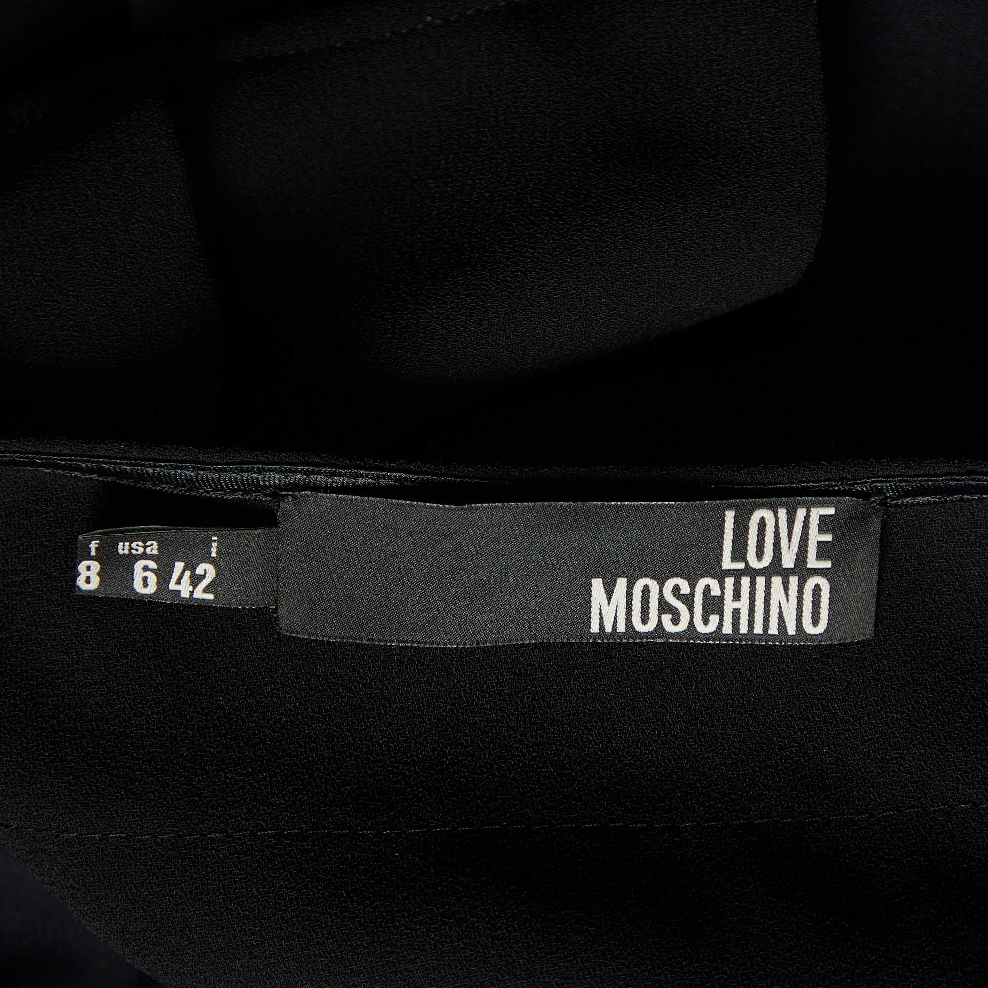 Love Moschino Vestito senza maniche a pieghe in crepe nero M. In condizioni ottime in vendita a Dubai, Al Qouz 2