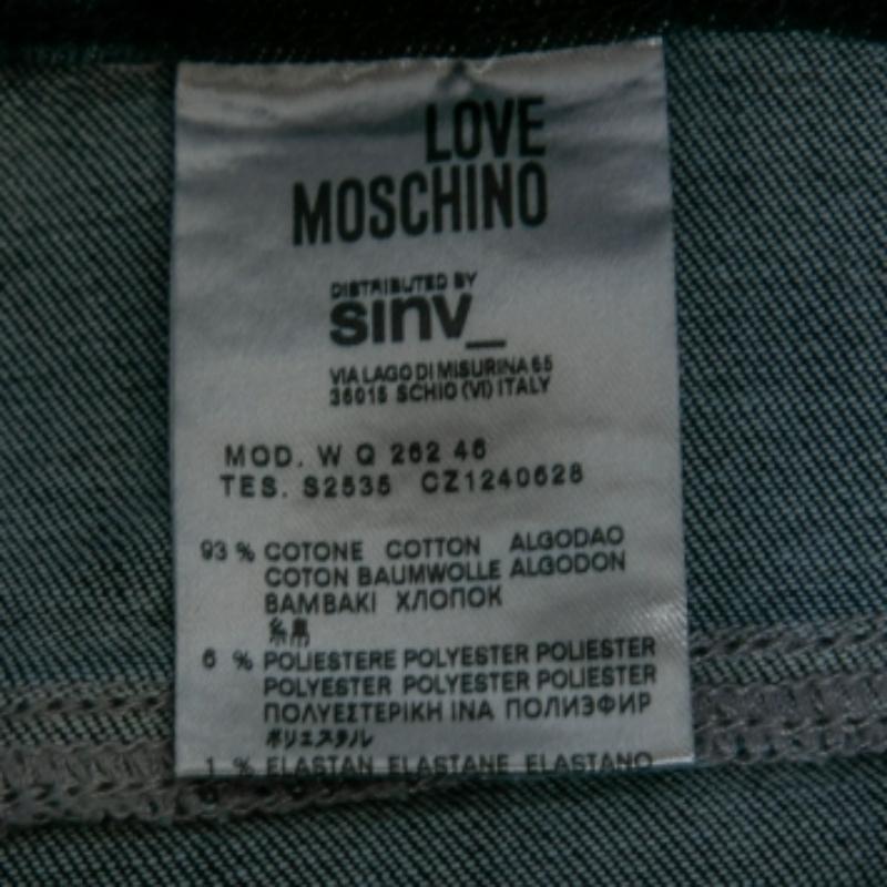 Love Moschino Vaquero Azul Logotipo Adornado Jeans S Negro en venta