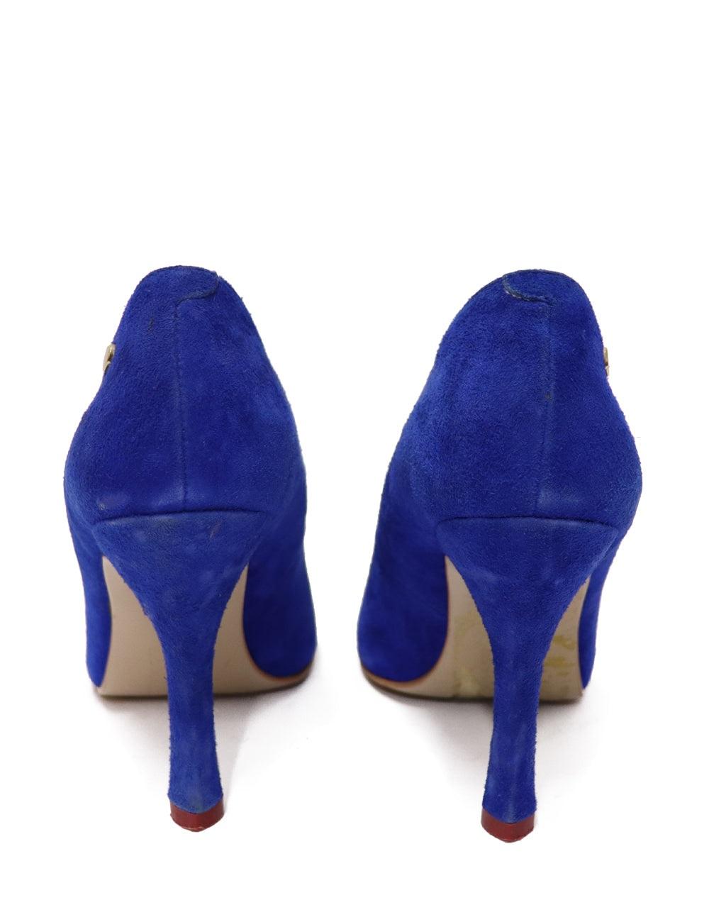 Women's Love Moschino EU 38 Blue Suede Heels