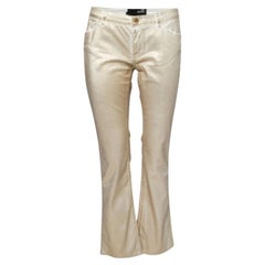 Love Moschino Gold Foil Print Denim Straight Fit Jeans M/Waist: 30.5"