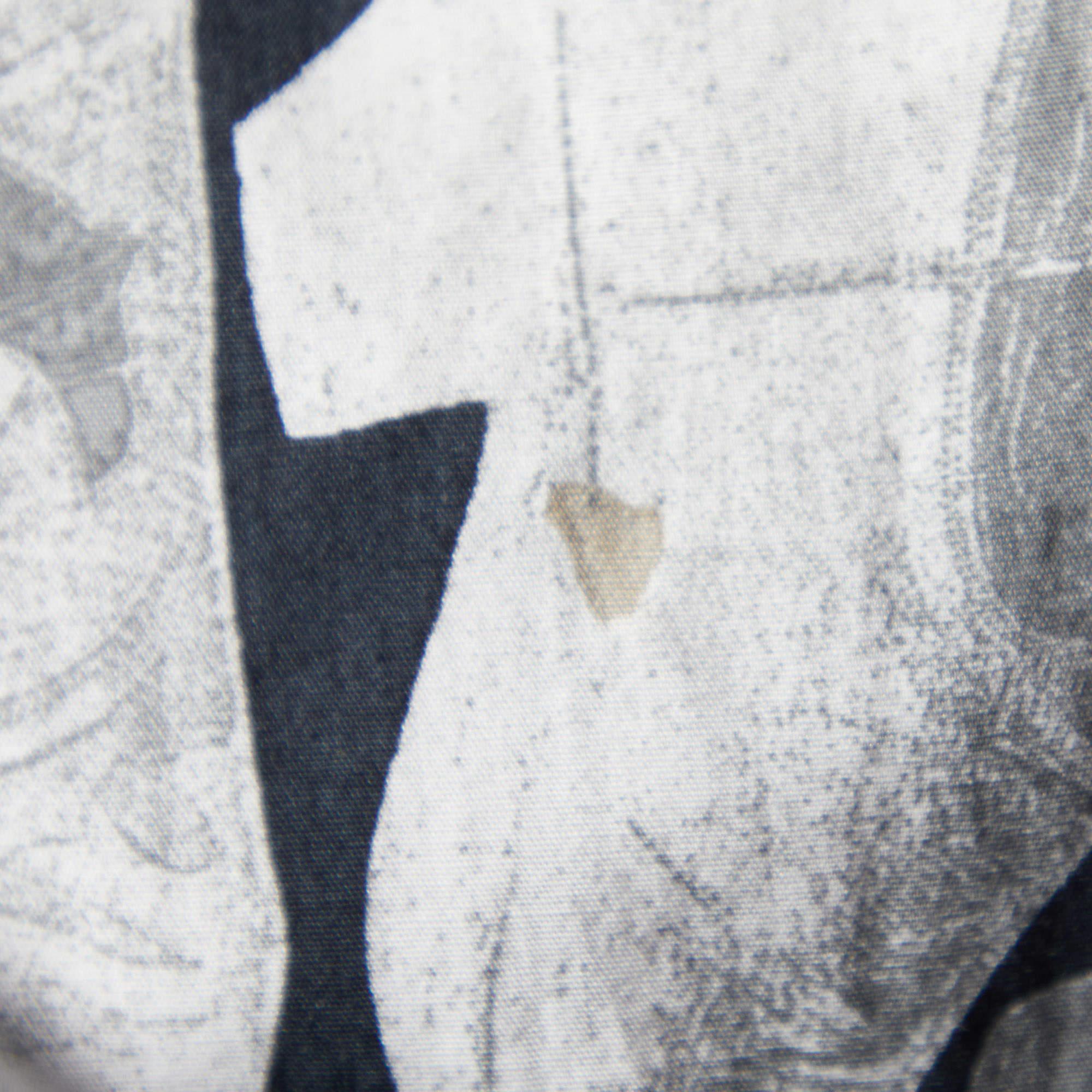 Uomo Love Moschino Camicia Popeline Stampa Stivali Grigio XL in vendita