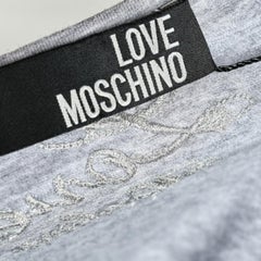 Love Moschino Grey Cotton Bow Detailed Sleeveless Top M