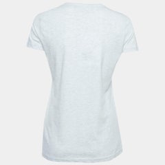 Love Moschino Grey Logo Print Cotton Crew Neck T-Shirt S