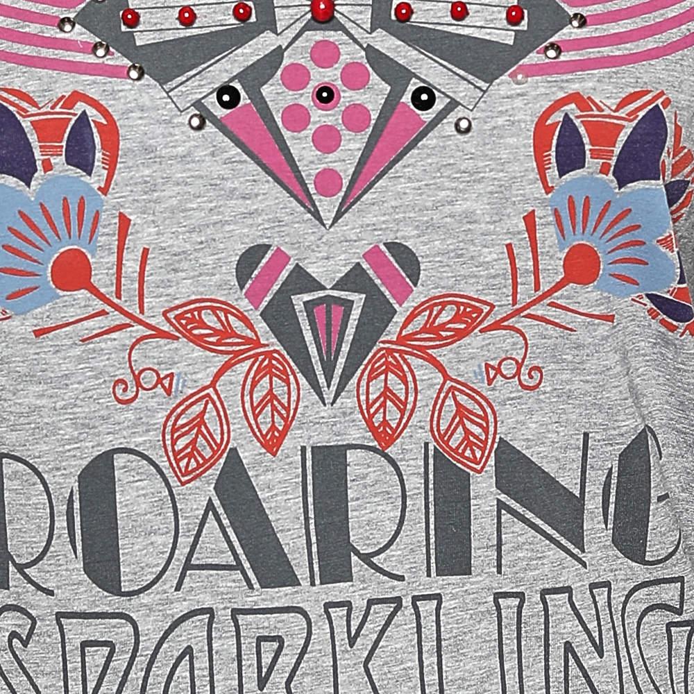Love Moschino Grey Printed Cotton Long Sleeve T-Shirt L In Fair Condition In Dubai, Al Qouz 2