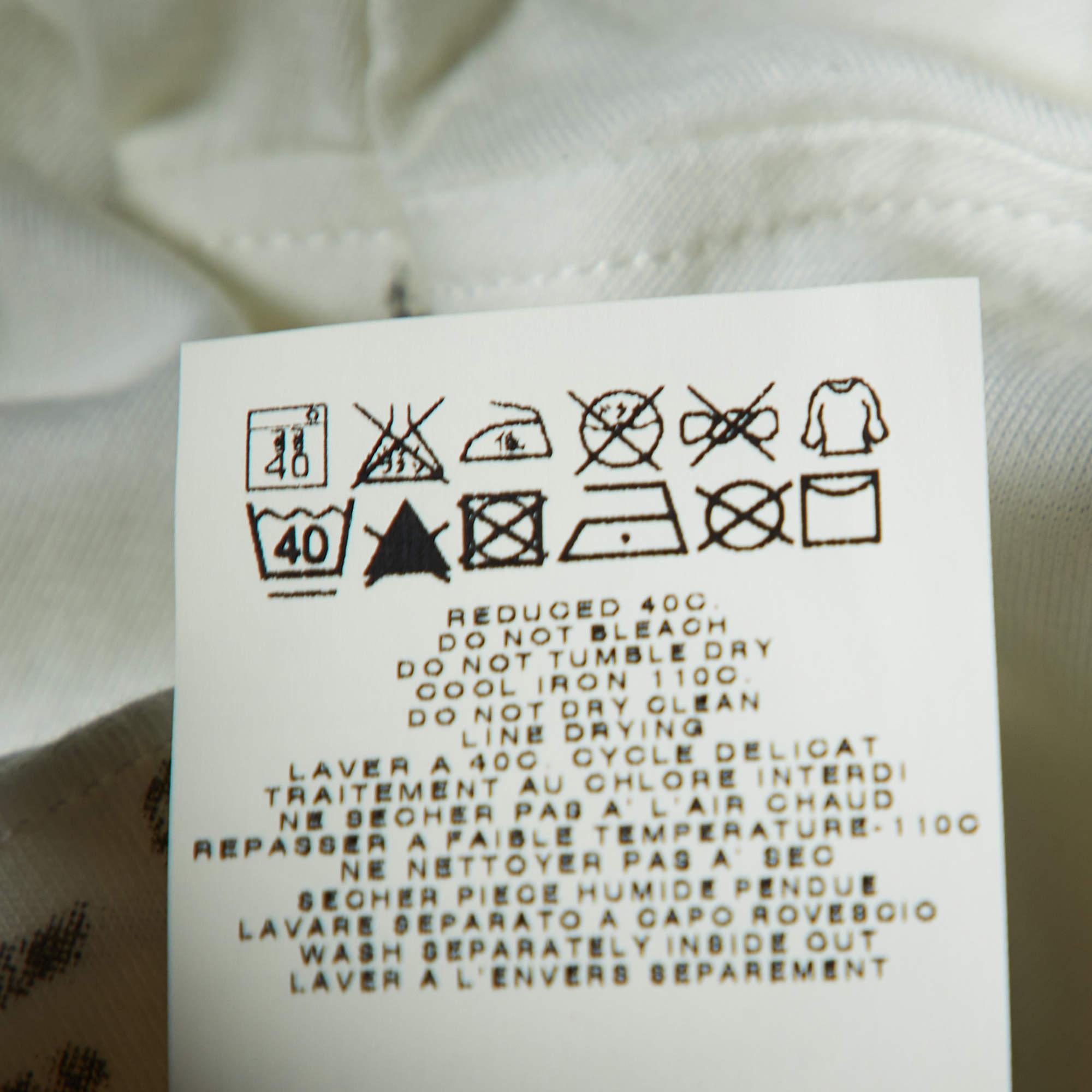 Love Moschino Ivory Math Scribble Print Cotton Crew Neck T-Shirt M For Sale 1