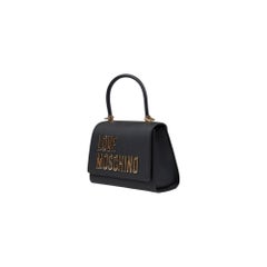 Bolso de poliuretano con asa superior y logotipo de Love Moschino — Negro