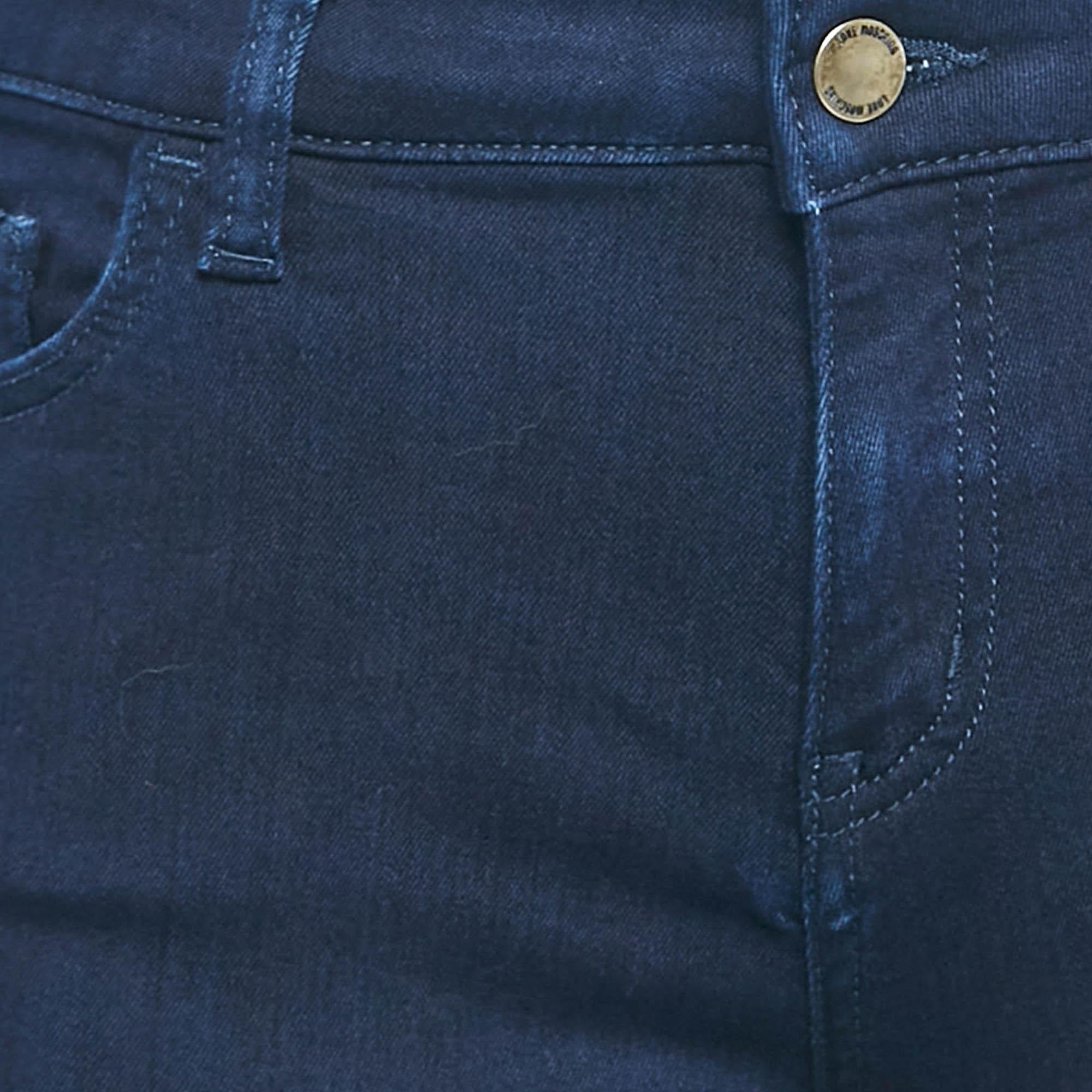 Noir Love Moschino Jeans skinny bleu marine à carreaux taille M 29