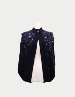 Love Moschino Navy Sequin Embellished Knit Cardigan - US 6 / EU 38