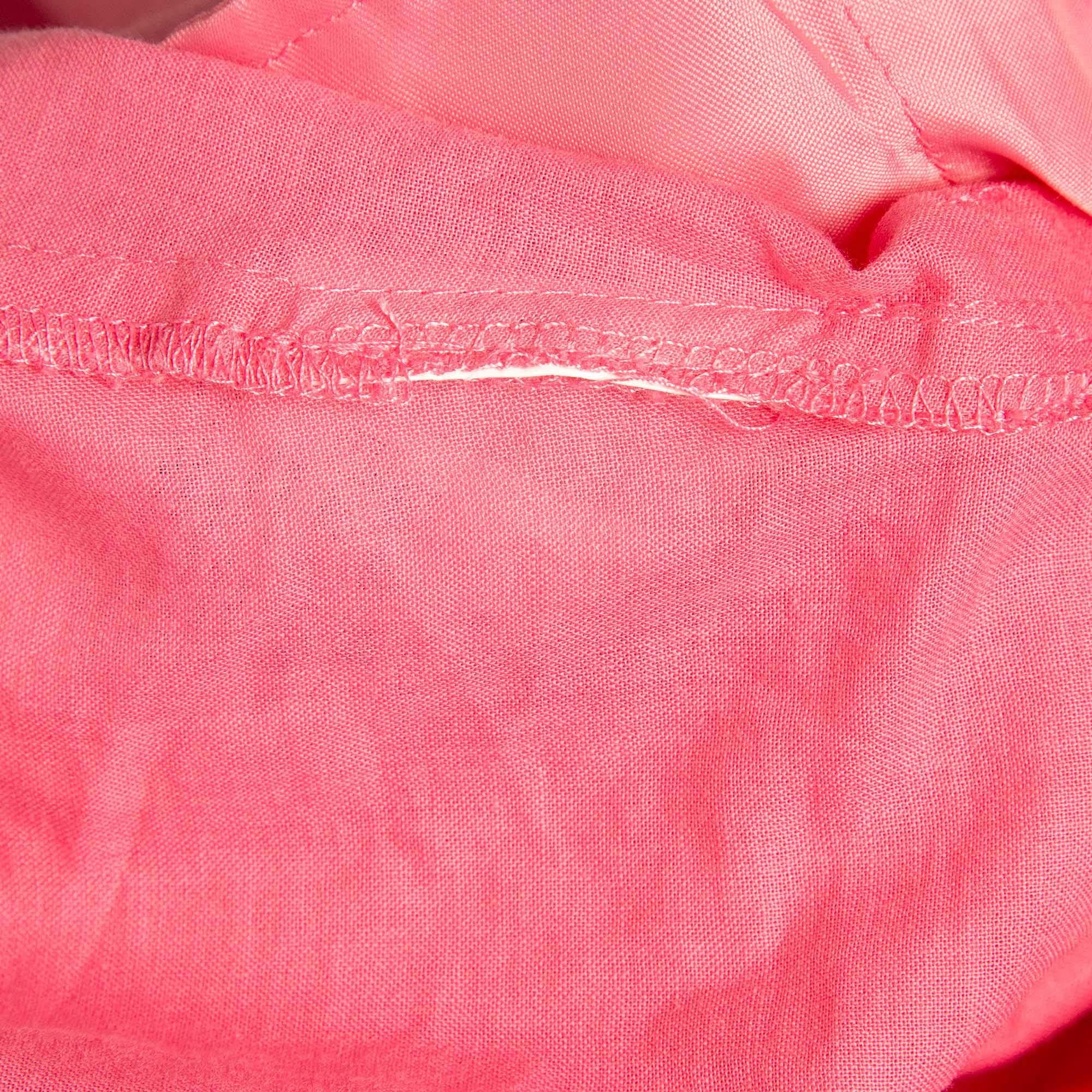 De las mujeres Love Moschino Vestido Camisero Detalle Flecos Algodón Rosa M en venta
