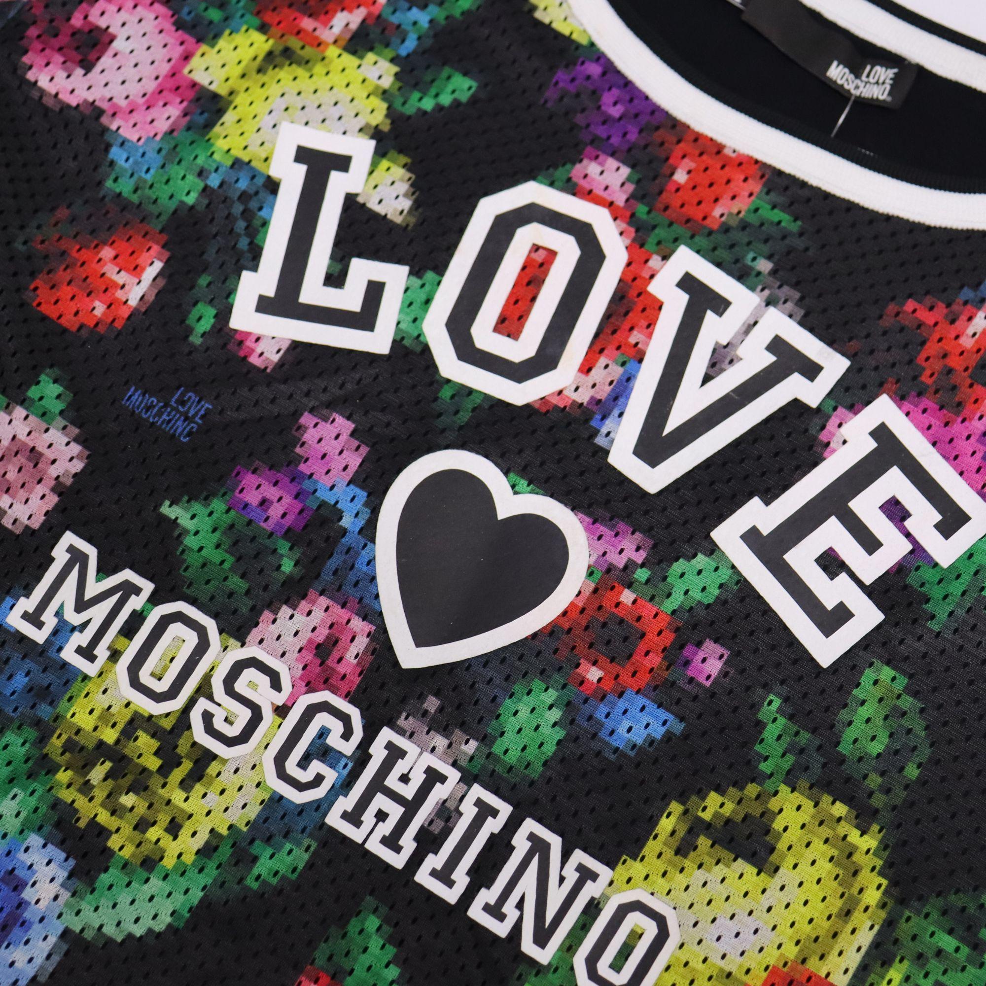 Love Moschino Pixel Flower Print Jersey Dress-US 6 2