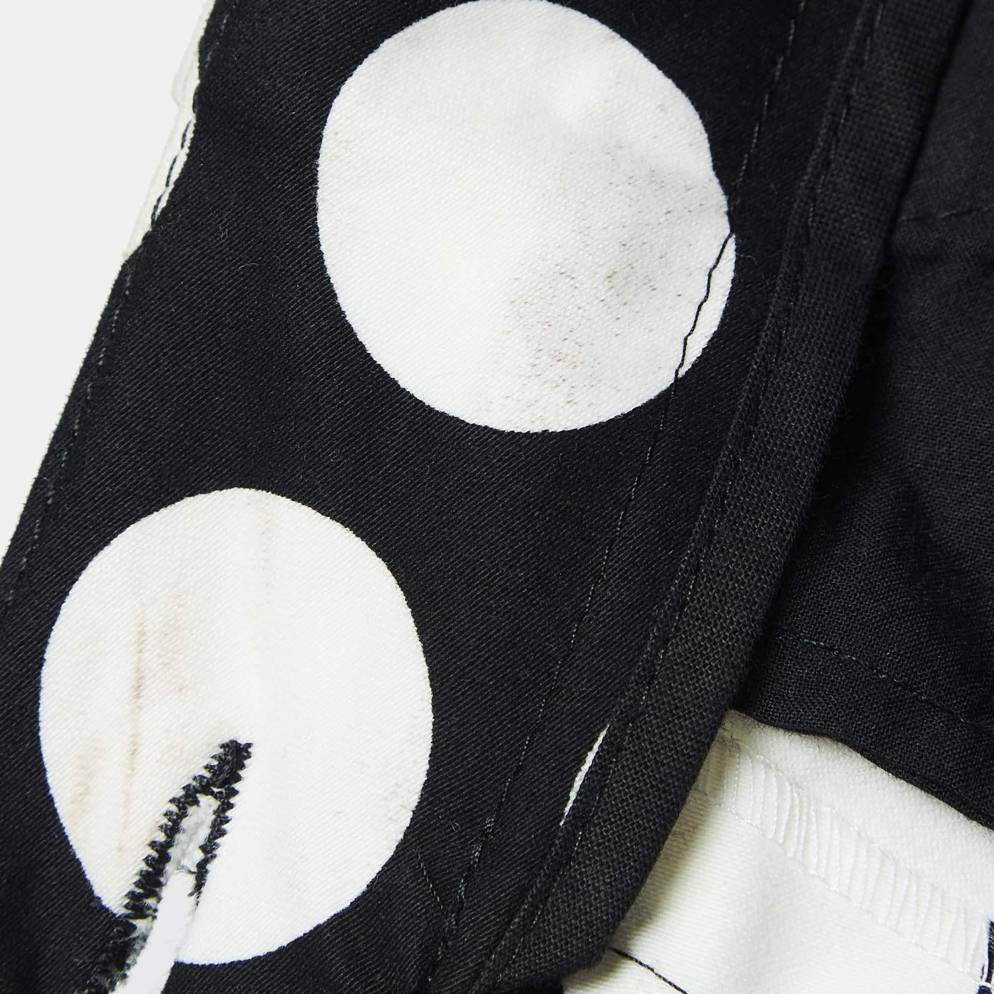 Black Love Moschino Polka Dots Cotton Applique Detail Shorts S For Sale