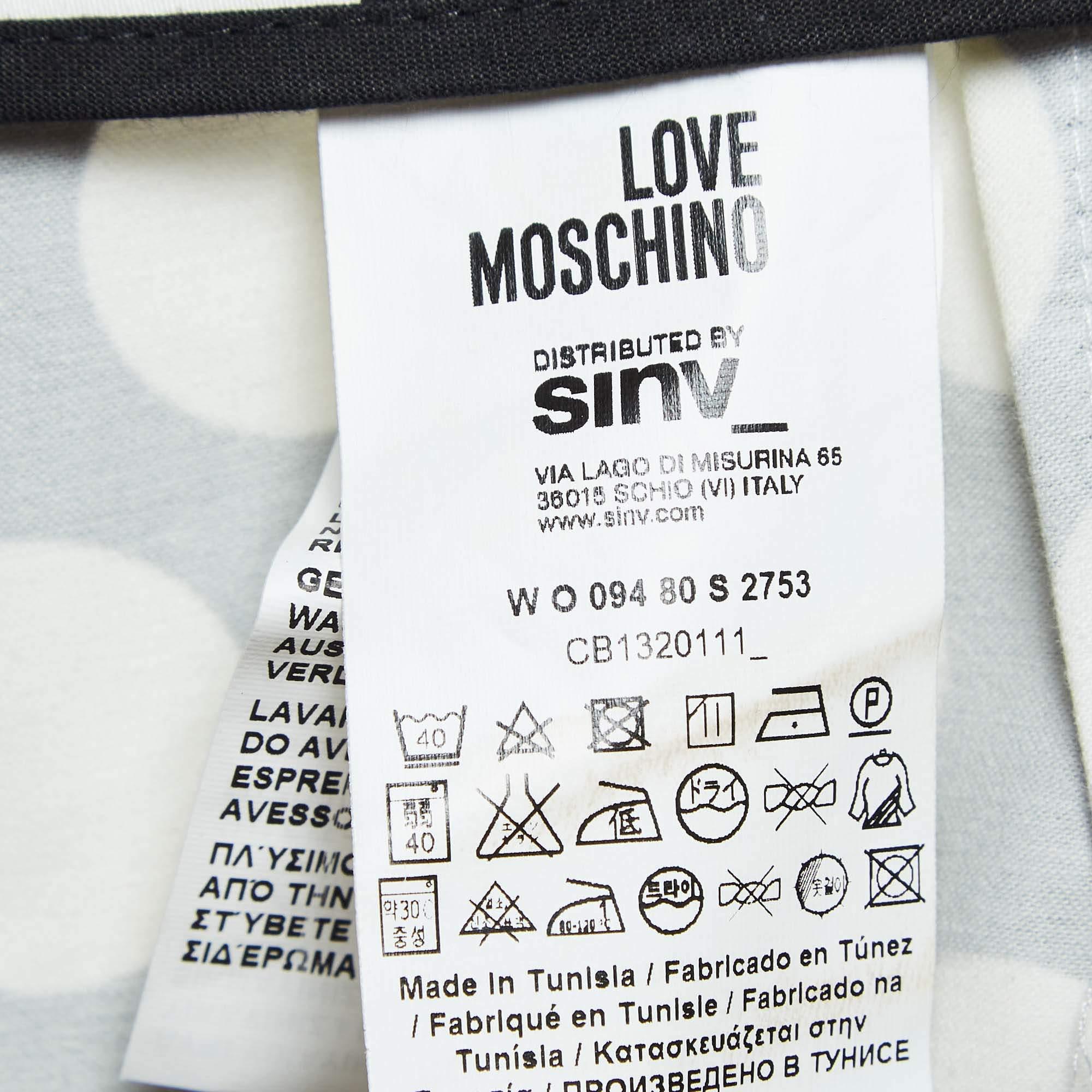 Love Moschino Polka Dots Cotton Applique Detail Shorts S For Sale 2