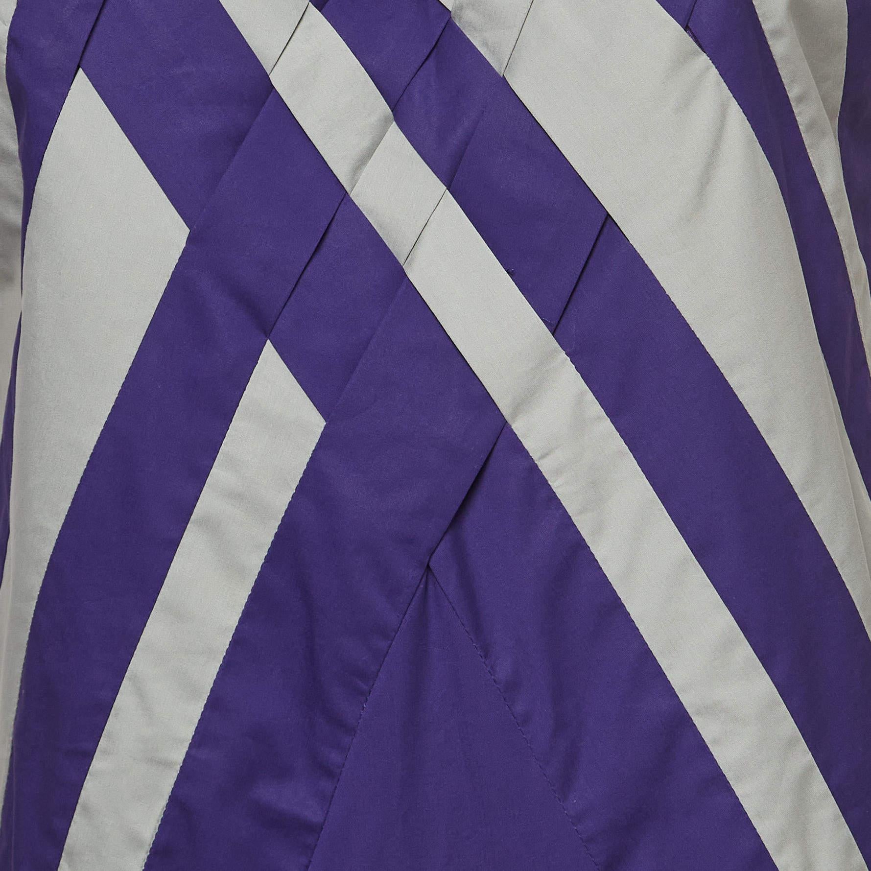 Violet Love Moschino Purple Poplin Braided Detail Shift Dress M en vente