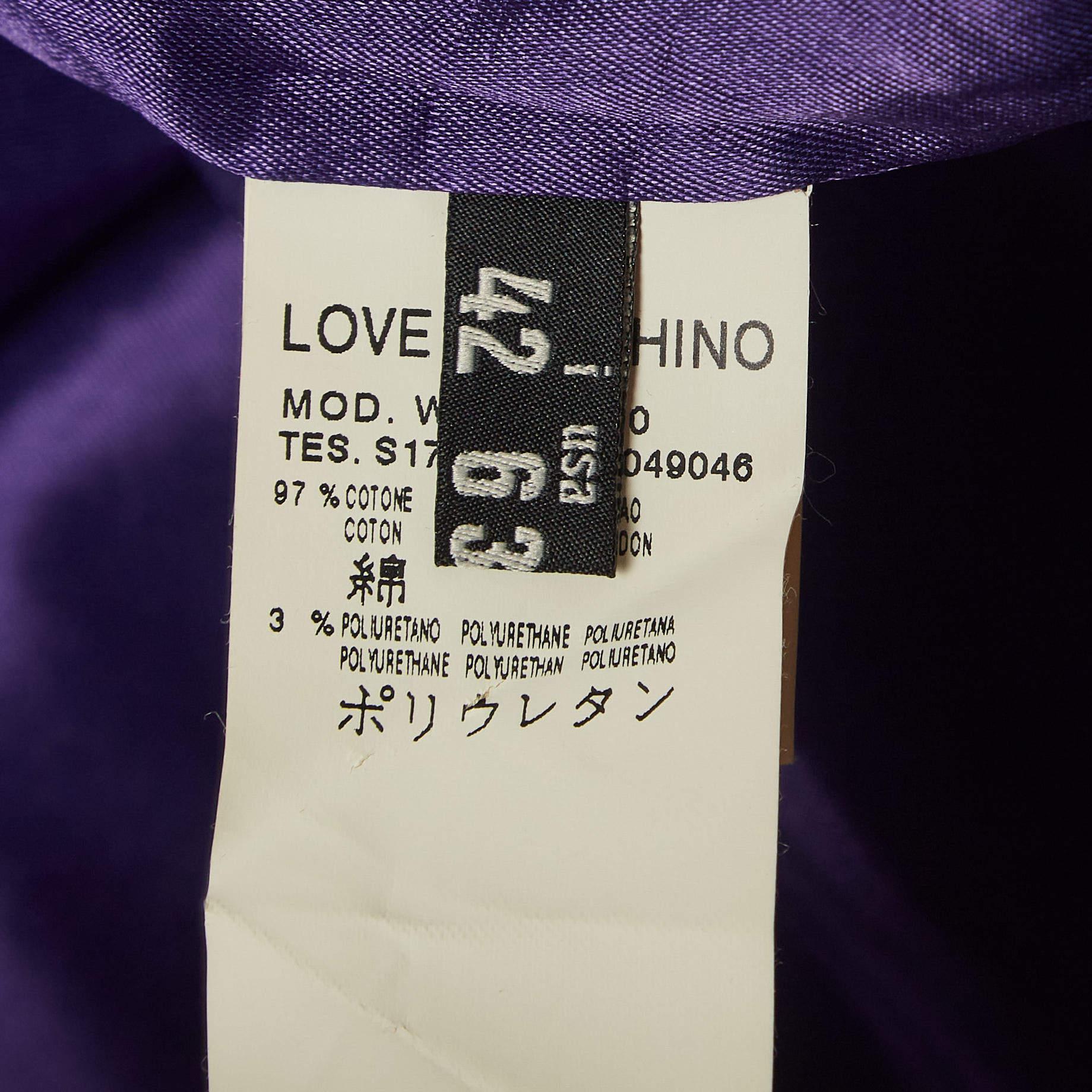 Love Moschino Purple Poplin Braided Detail Shift Dress M en vente 2