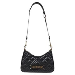 Love Moschino Steppte Polyurethan-Umhängetasche – Schwarz